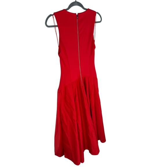 Alice and Olivia Adley Dress Drop Waist Midi Party Cocktail Statement Red Size 6 - Picture 9 of 10